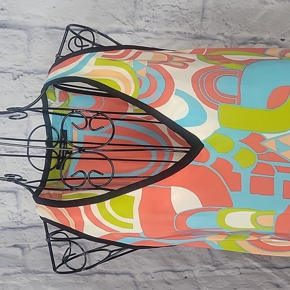 NANETTE LEPORE Multicolored Abstract Silk Sleeveless Blouse Small - Picture 2 of 8